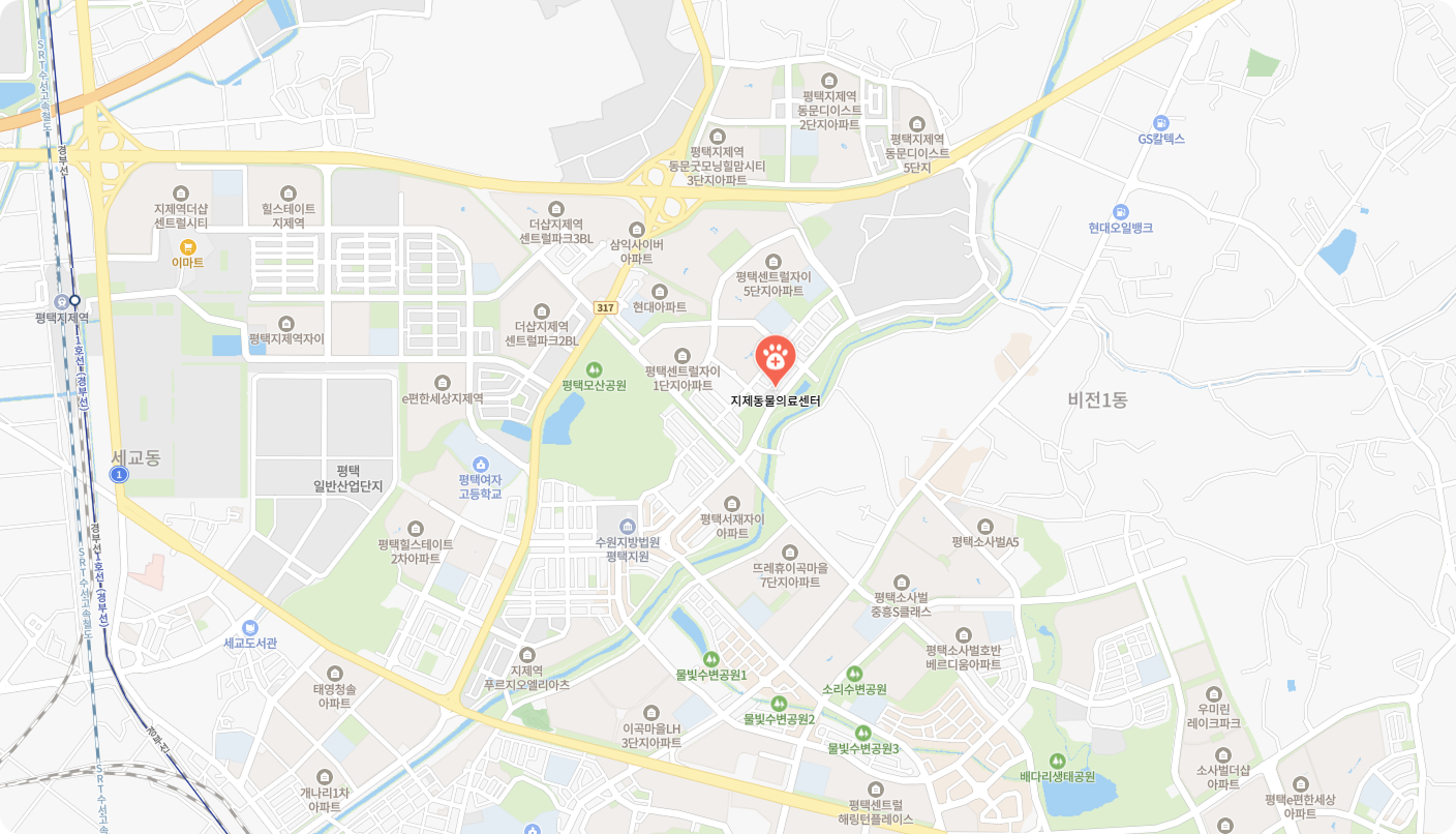 지제동물의료센터 지도